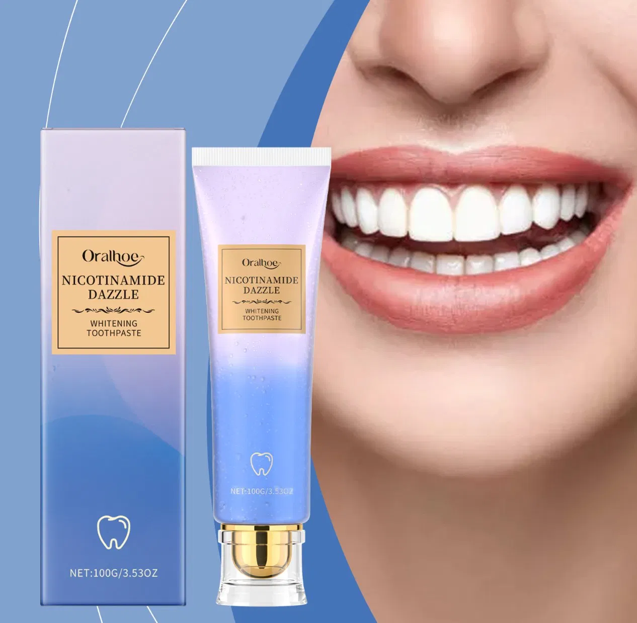 Online Wholesale Retail Niacinamide Toothpaste Fast Whitening Brightening Fresh Breath Removes Plaque Whitening Effect Removing Stains