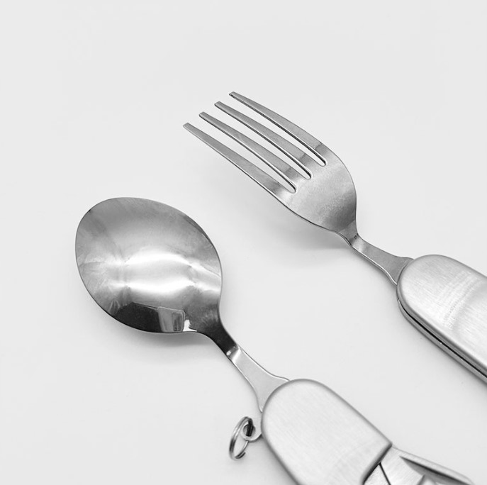 Best Quality Outdoor Camping Multi Tool Folding Knife Spoon Fork Detachable Cutlery