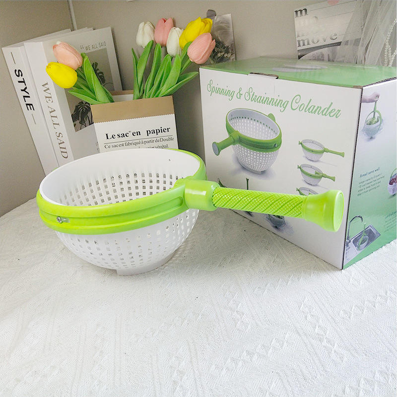 Kitchen Salad Vegetable Spin Dehydration Household Dish Dish Fruit Driller Hand Cranked Water Filter