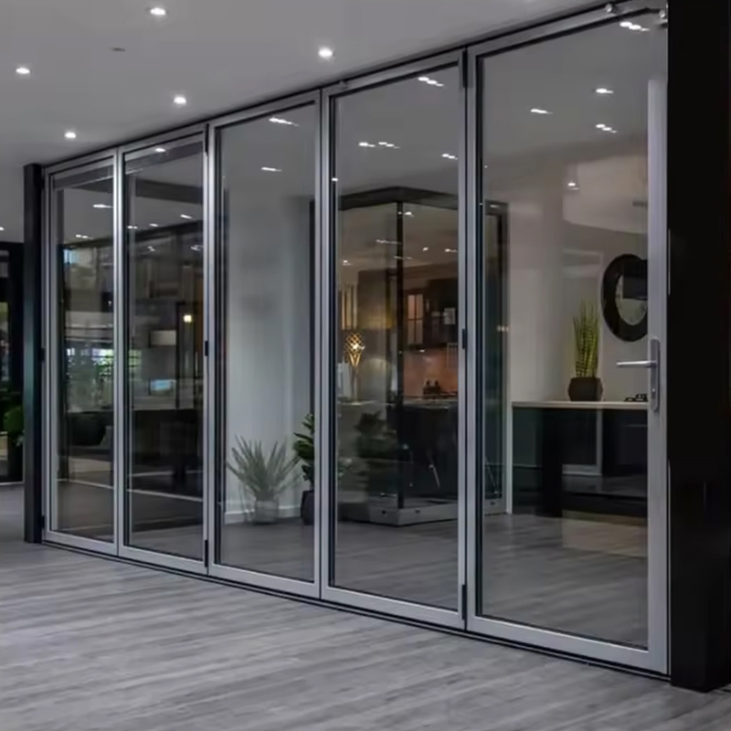 Latest Villa House Modern Design Windproof Exterior Aluminum Glass Folding Door