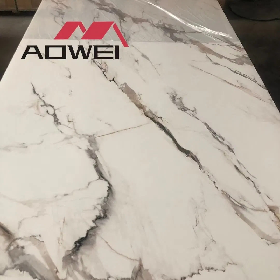 Modern White and Black Patterned PVC Wall Panels for TV Cabinets