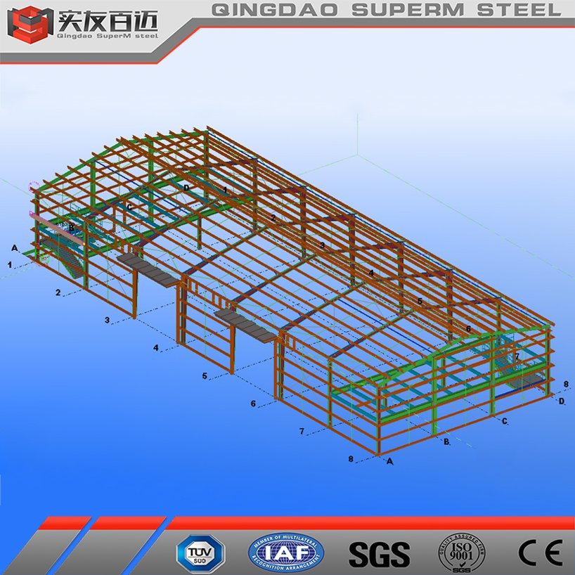 Insulation Sandwich Panel Prefab House Prefabricated Steel Structure Building Construction Material Price Sorage House Steel Plant Warehouse with Truck Garage