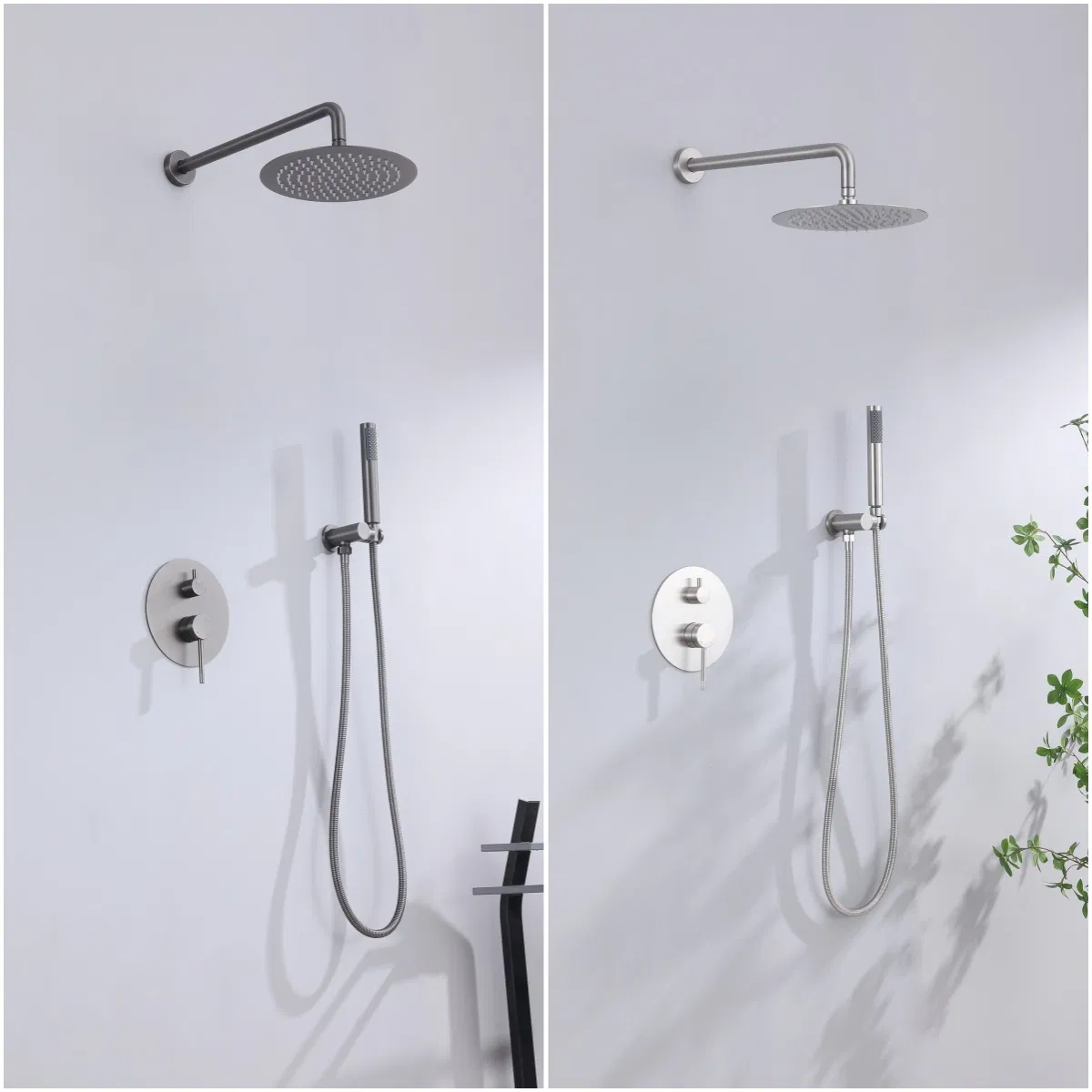 Душевая система с дождевой лейкой, хром