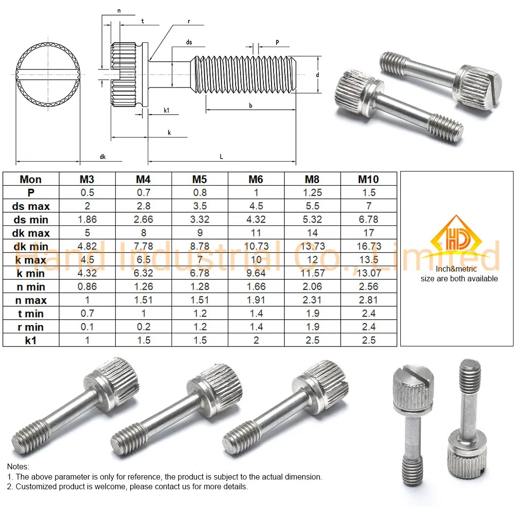 Винт барашковый M5 из нержавеющей стали с накаткой