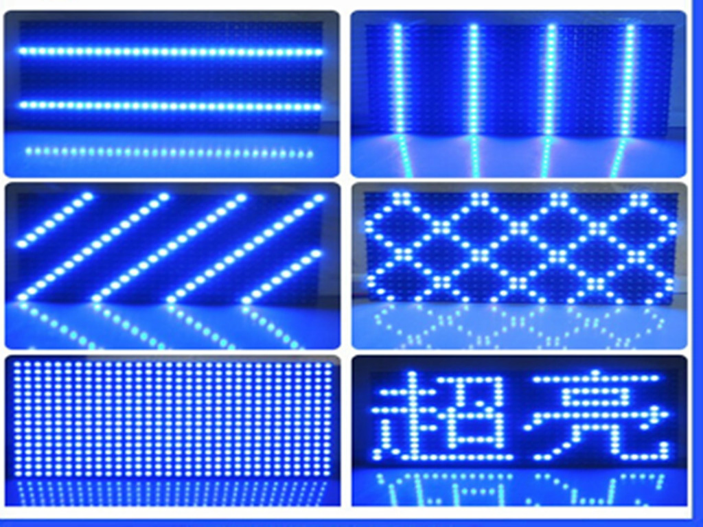 Weatherproof P10 LED Text Display Screen Module - Blue