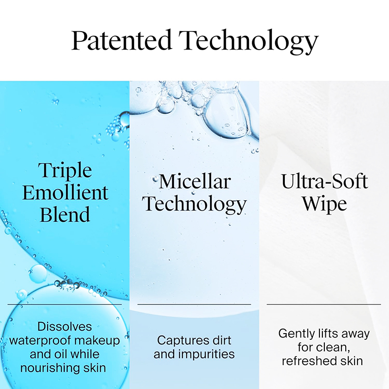 Makeup Remover Wipe Waterproof Plant-Based Alcohol-Free Ultra-Soft Cleansing Facial Towelettes Wet Wipes