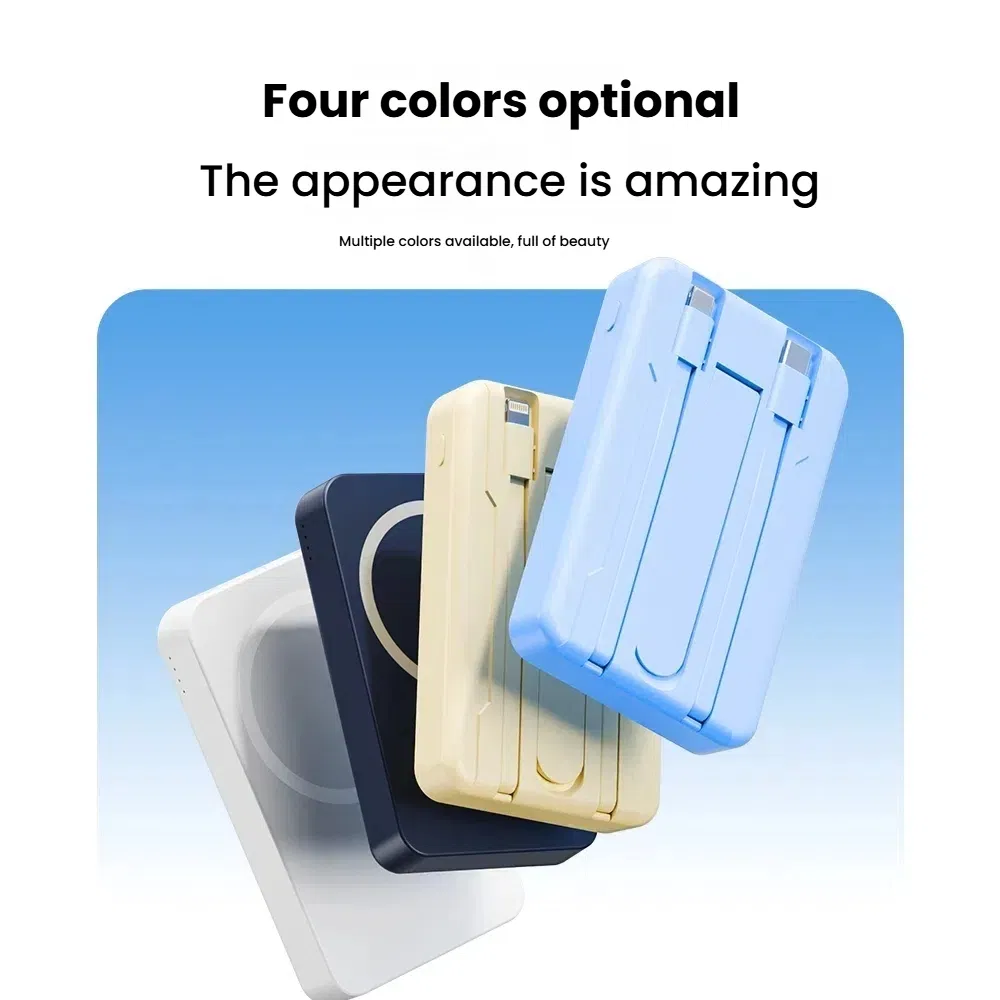 Portable Magnetic Charger Power Bank for Apple for iPhone 16 15 PRO Shockproof 10000mAh Wireless Power Bank with Cable