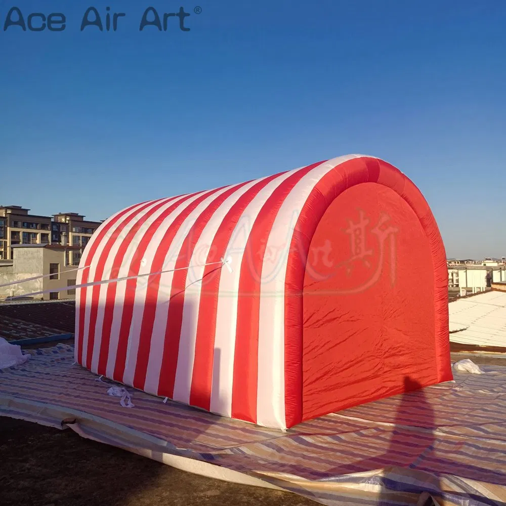 Red&White Striped Inflatable Christmas Tunnel Tent for Holiday Decoration Promotion Exhibition