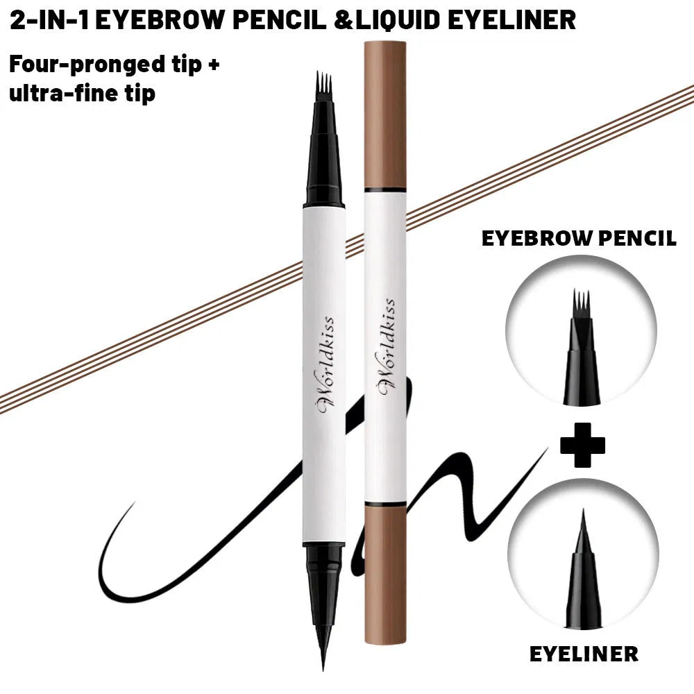 Waterproof Quick Dry Dual Eyeliner Five Color Four Tip Natural Eyeliner Pen