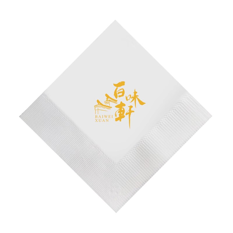 Customized Cocktail Dinner Napkins with Logo Disposable White 2 Ply 3 Ply Serviette Tissue Beverage Bar Restaurant Square Paper Napkins