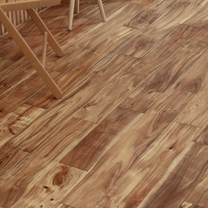 Hotel Indoor Floor Decoration Acacia Solid Wood Floor Natural Wood Wear-Resistant Moisture Proof Hardwood Flooring