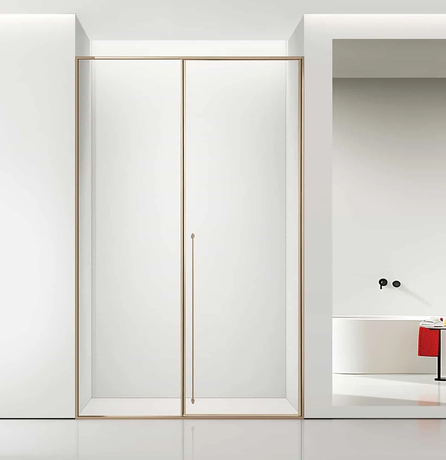 Anti Fog Sturdy Hardware Kit Glass Shower Door with Waterproof Effect