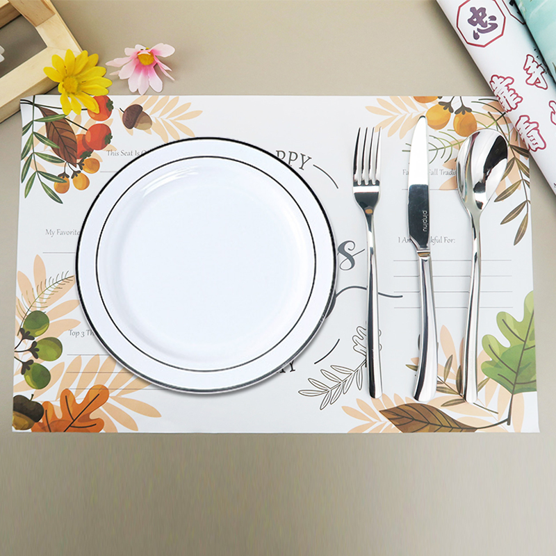 Custom Logo Paper Placemats Disposable Dinner Table Plates Paper Tray Mat Menu for Restaurant