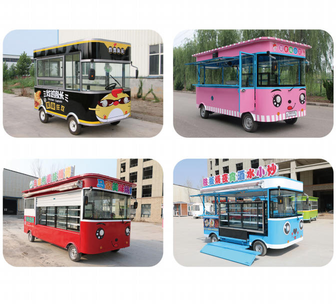 Commercial Restaurant Mobile Multi-Functional Stall Snack Cart Flying Wing Door Cloud Warehouse Food Cart for Cold Drinks Milk