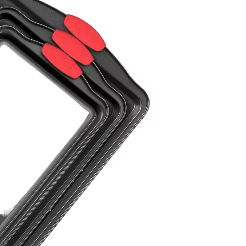 Stylish Nonstick Red Silicone Handles Gray Restaurant Kitchen Oven Baking Pans