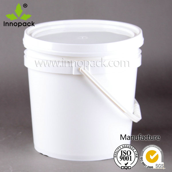 White Round Injection Moulding 2.5L Plastic Pail for Milk