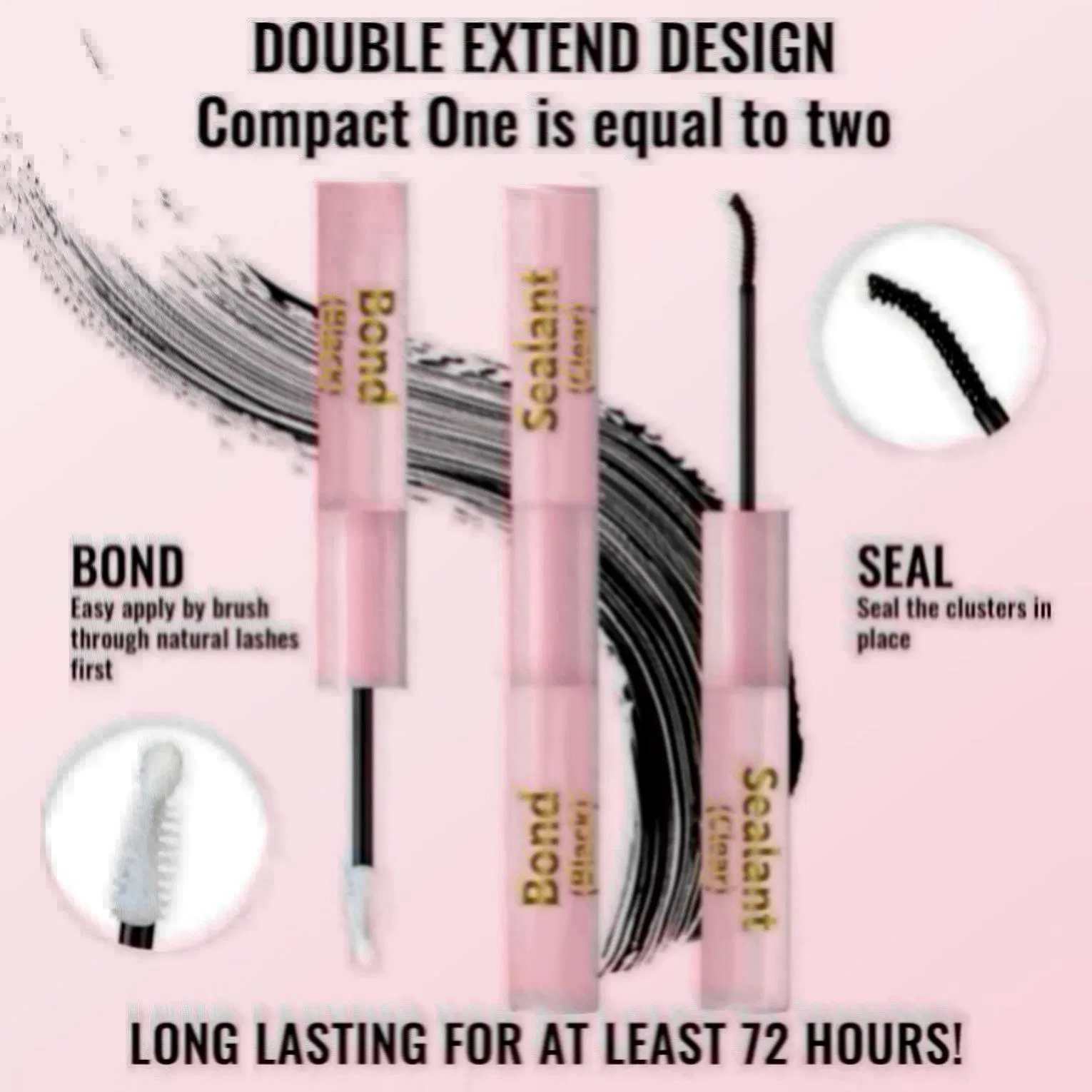 2-in-1 Eyelash Adhesive Sealant for Long-Lasting Extensions Effect