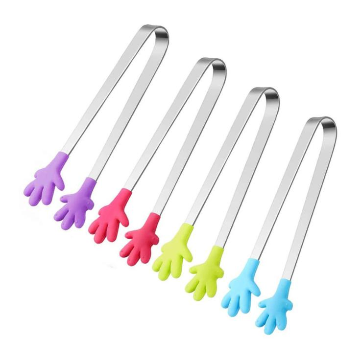 Durable Food Clip Stainless Steel Silicone Kitchen Tool BBQ Tongs