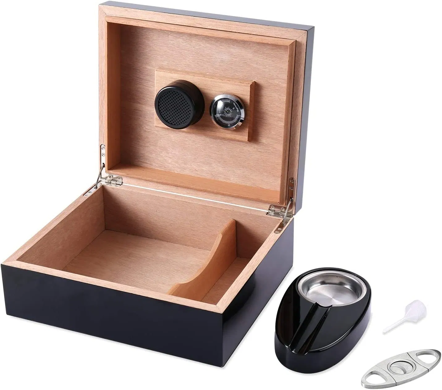 Cedar Glossy Wooden Cigar Box Custom Packaging Luxury Box with Hygrometer Ndmcg-08