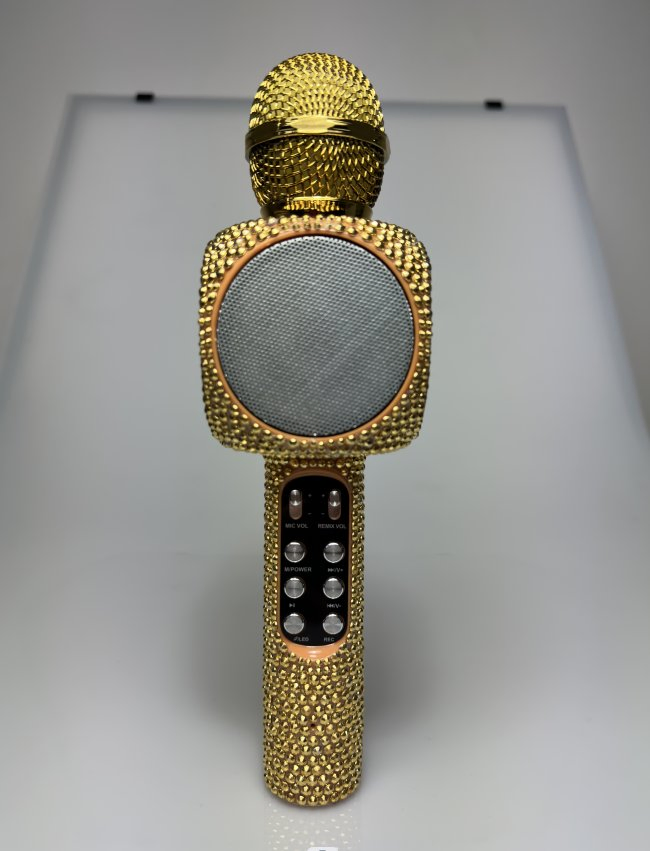 Bling Bling Portable Kids Handheld USB Karaoke Microphone with Colorful Lights