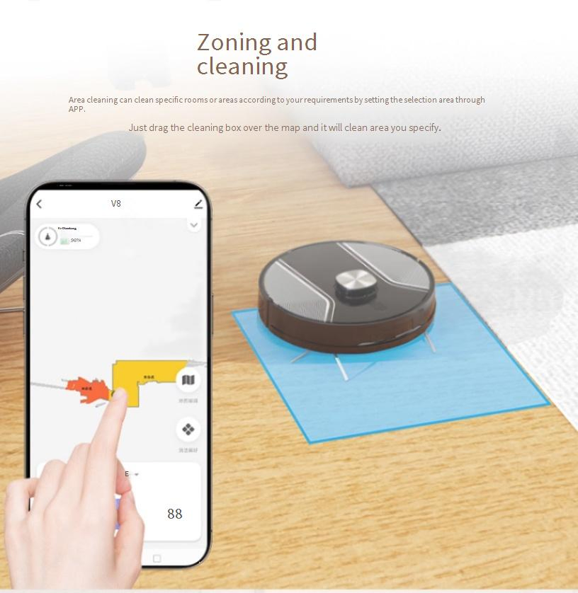 Robot Vacuum Cleaner Tuya Alexa Voice Control Automatic Charging Laser Navigation