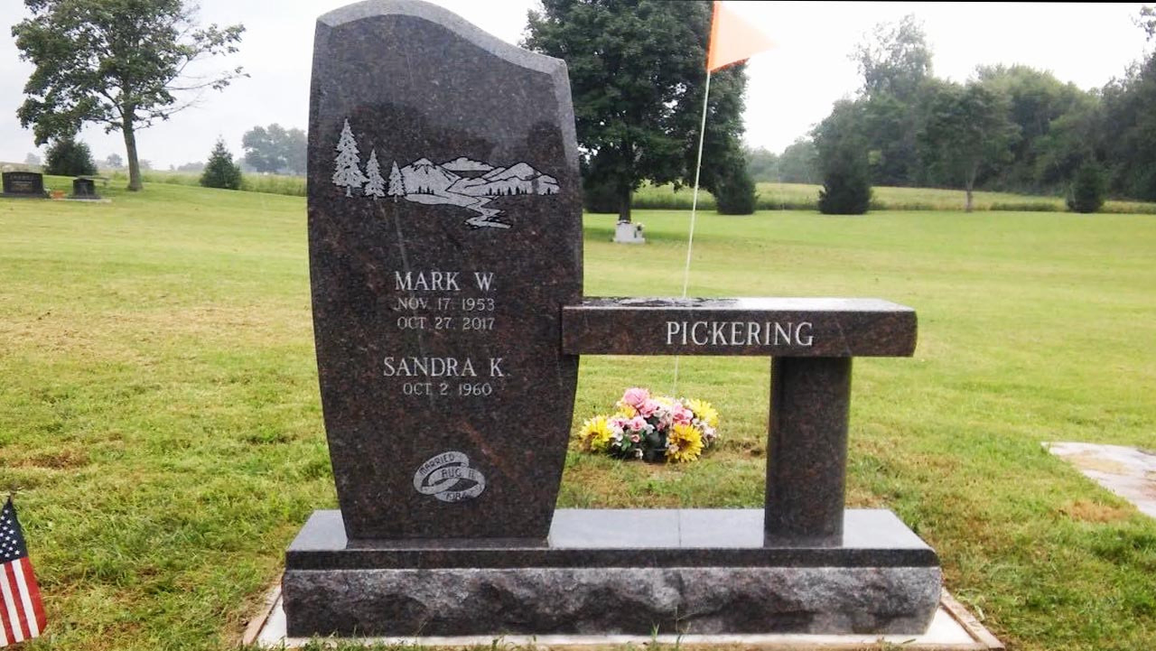 Custom Granite Headstone Bench Styled Cremation Monuments/Memorials