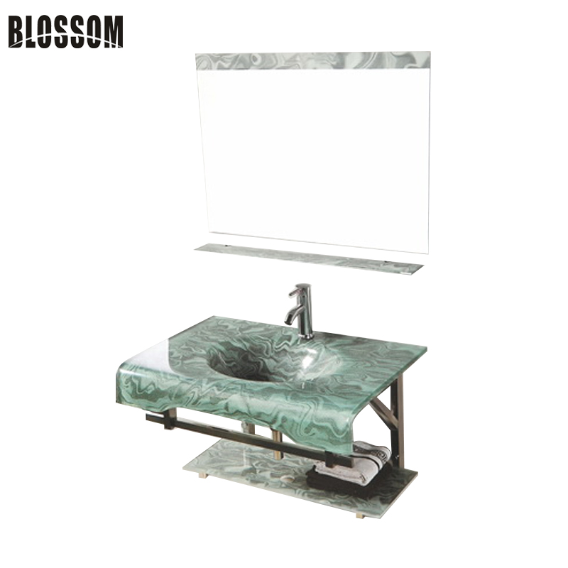 Hot Sale Bathroom Glass Basin Vanity