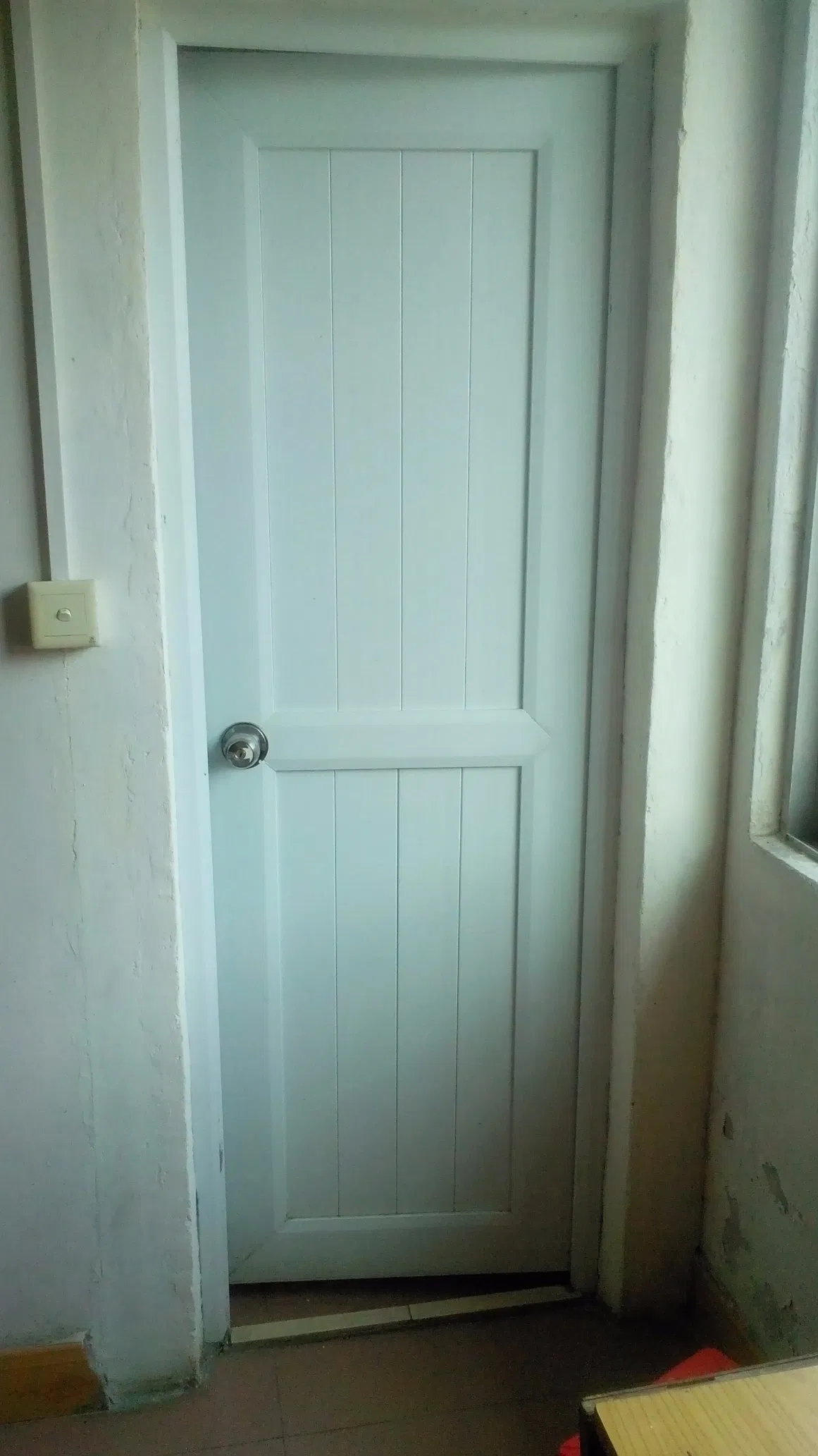 Conch Casement Bathroom PVC/UPVC Door with Artistic Glass