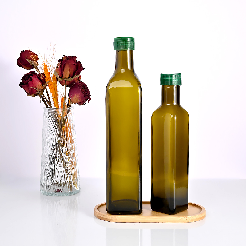 Wholesale 250ml 500ml 750ml Dark Green Empty Glass Olive Oil Bottle