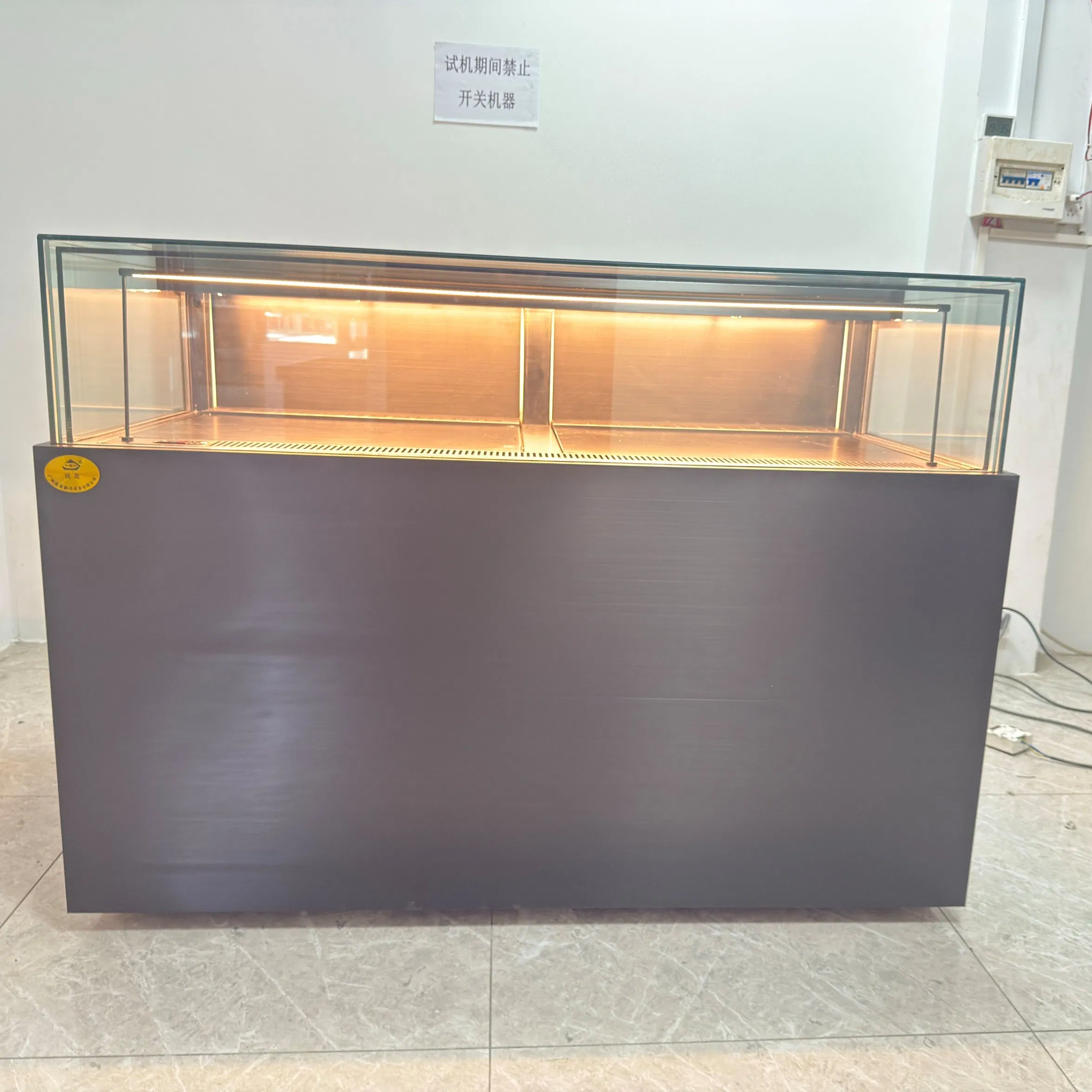 Commercial Open Display Chiller with High Visibility Glass Design for Coffee Shop & Cafe Upright Beverage and Dessert Open Cooler with Stable Fan Cooling Syst