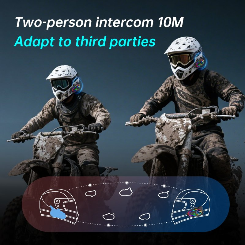 Мотошлем Bluetooth с шумоподавлением и защитой от воды
