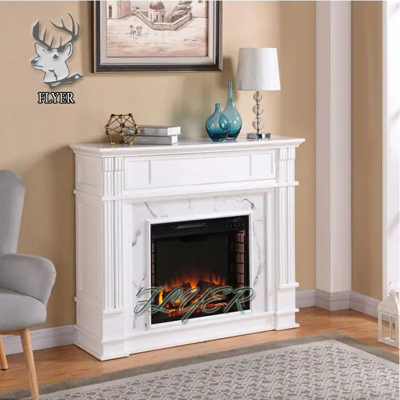 White Dining Room French Style UK Marble Fireplace