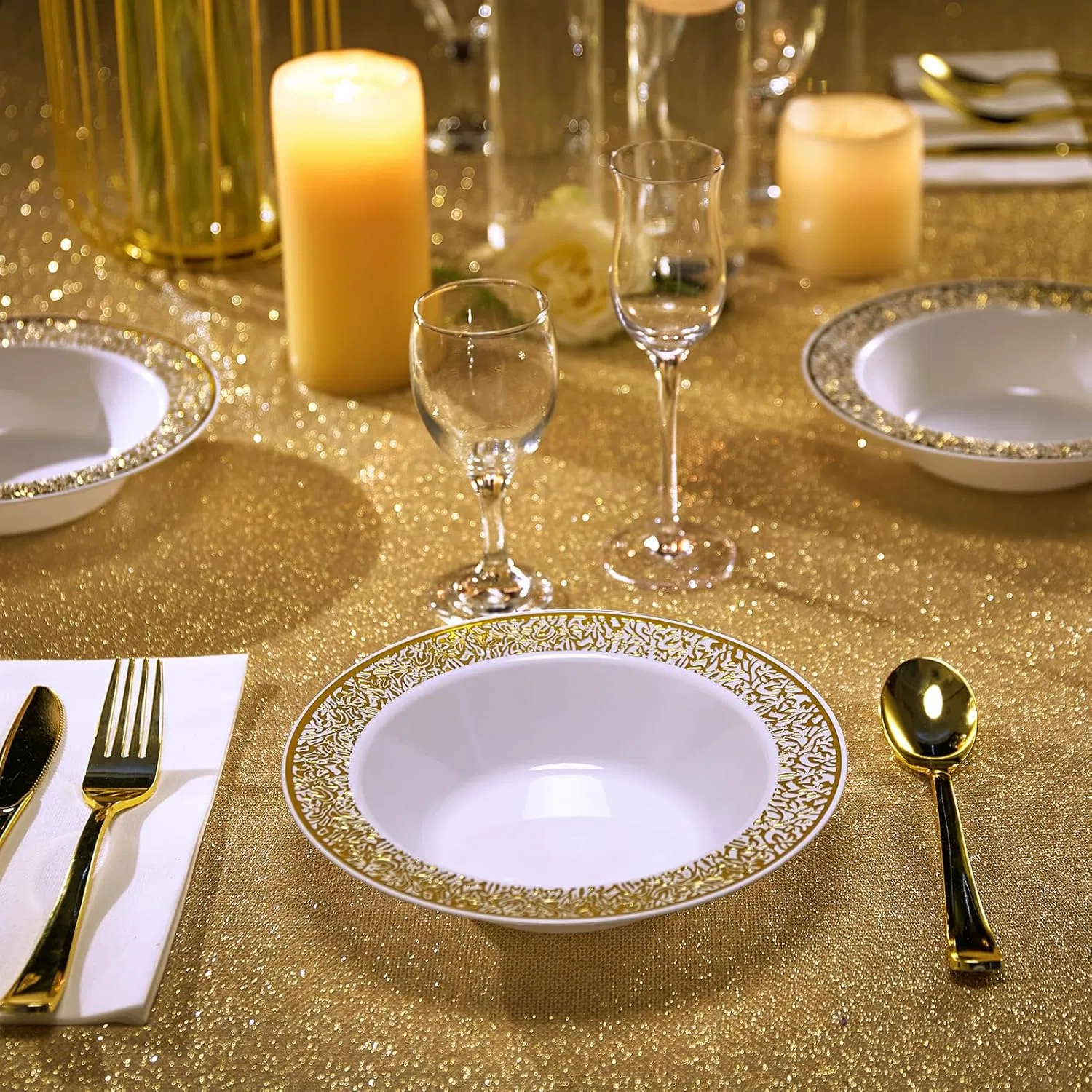 Premium Heavy Duty Lace Trim Soup Bowls for Parties