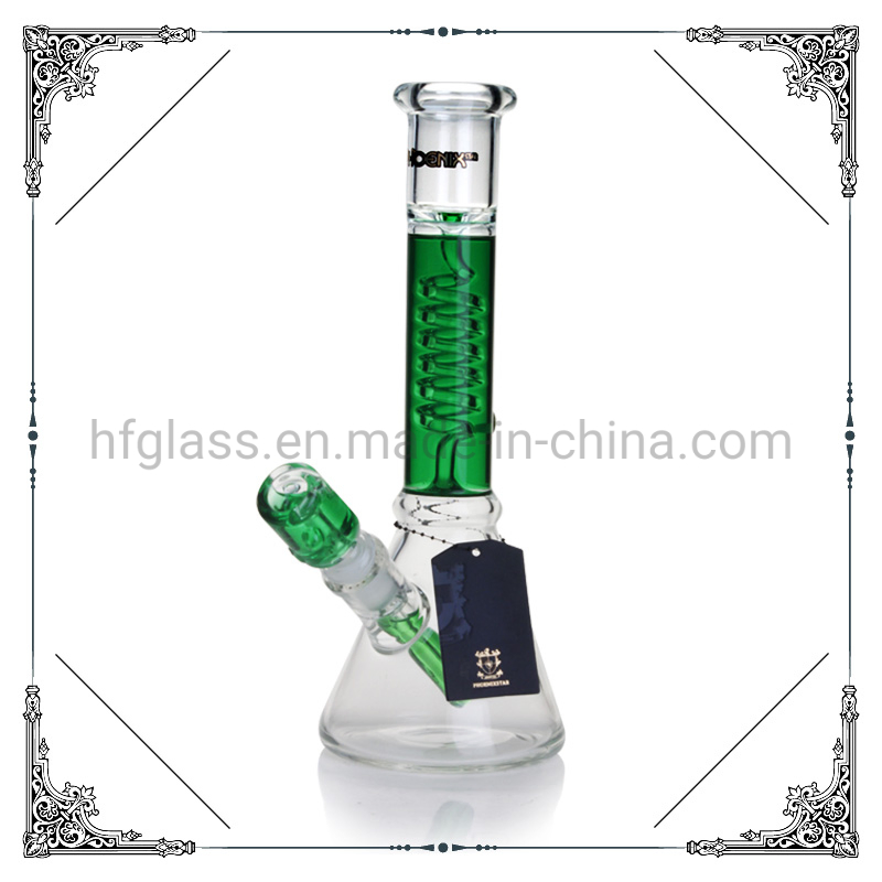 Phoenix Star 12 Inches Freezable Coil Glass Water Pipe Glycerin Glass Pipe Hookah Smoking Pipes Factory Wholesale
