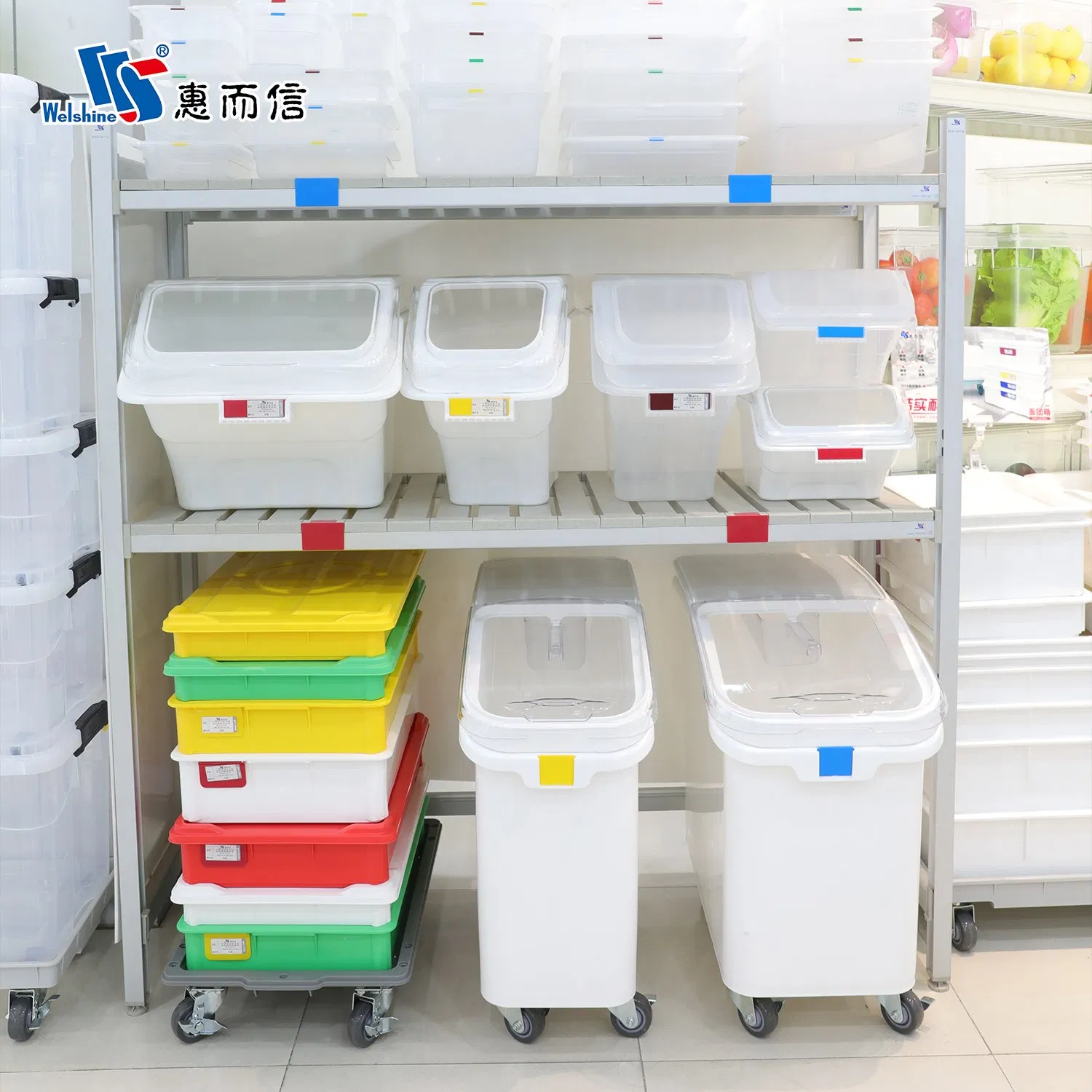Commercial Kitchen Large Capacity Food Storage Container Plastic Ingredient Bin