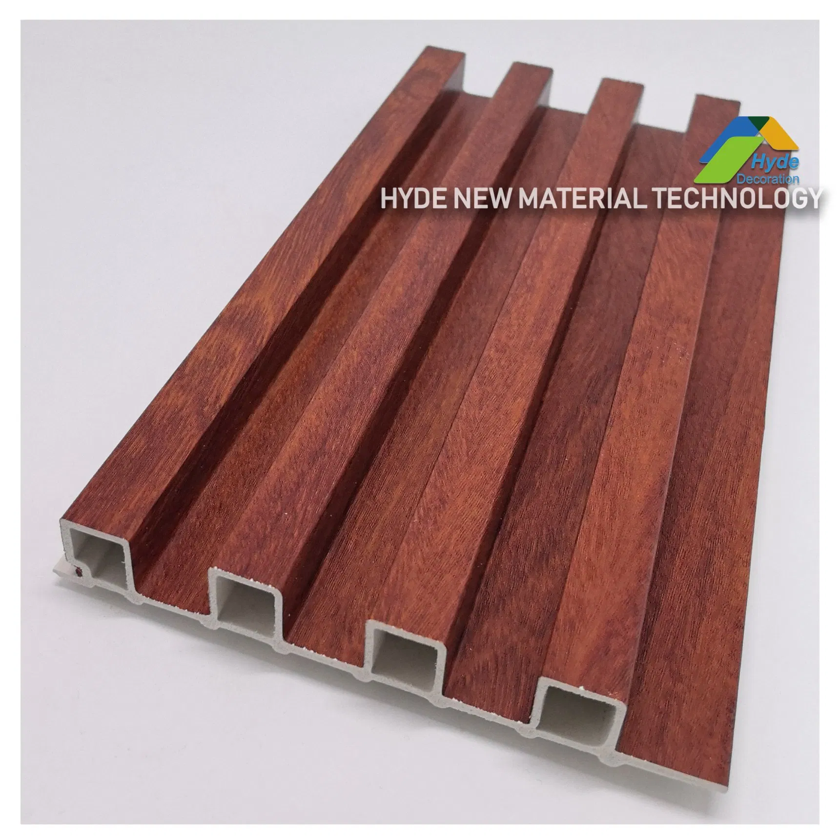 Eco-Friendly Wood Plastic Fluted Wall Panel Lambrin WPC Louvers Indoor Decoration