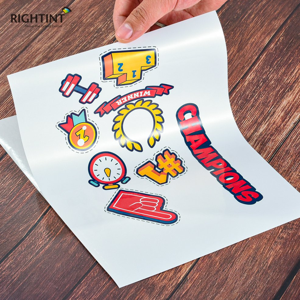 Shanghai Rightint PP A4 Vinyl Sticker, OEM White Glassine Paper Sticker