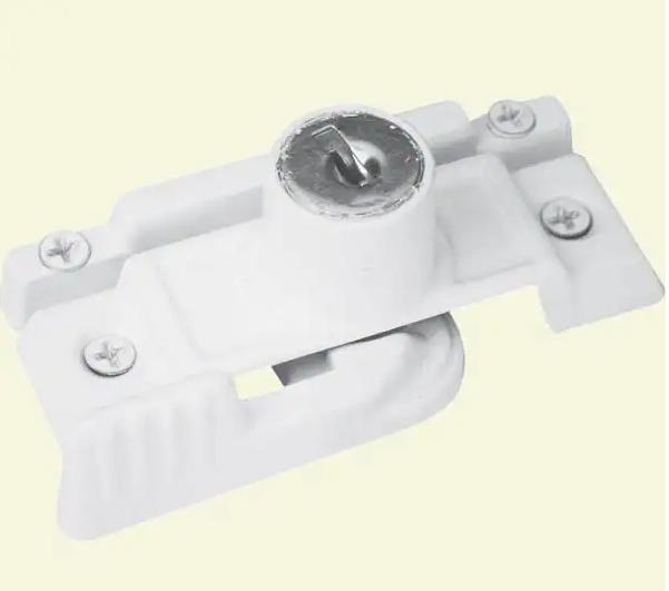 White, Slim-Line Keyed Sash Lock