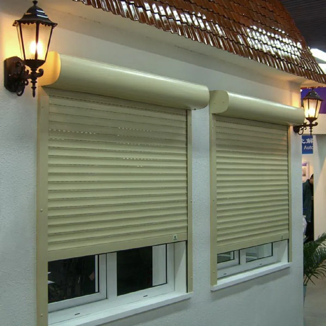Brown Rolling up Type Manual/Electric Operation Aluminum Roller Shutter Window