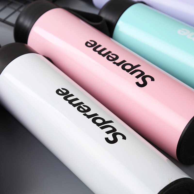 Simple Solid-Colored Stainless Steel Vacuum Water Bottle with Logo