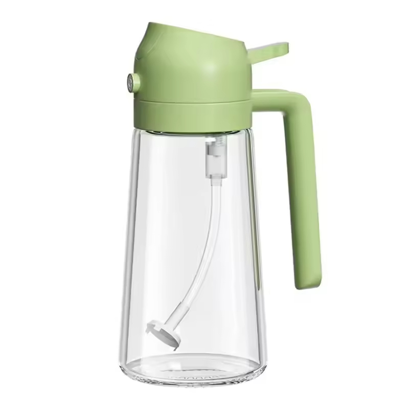 High Quality Customized 2-in-1 Reusable Factory Price Olive Spray Bottle in Stock Sprinkler Glass Spray Oil Bottle