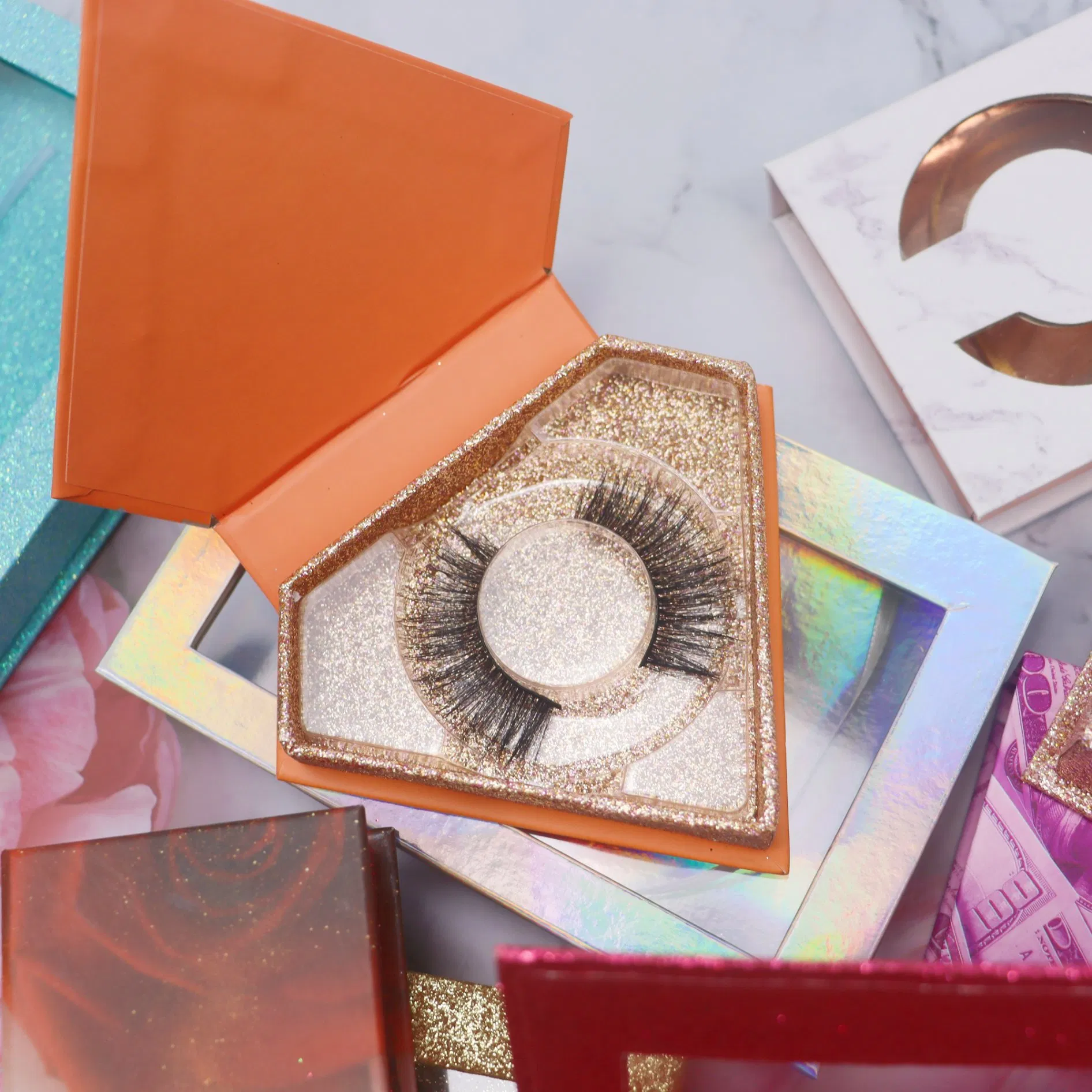 Faux Mink Cat Eye Doll Eye Spiky Eyelash Fluffy Feathery Easy to Apply False Lashes with Factory Price for Makeup