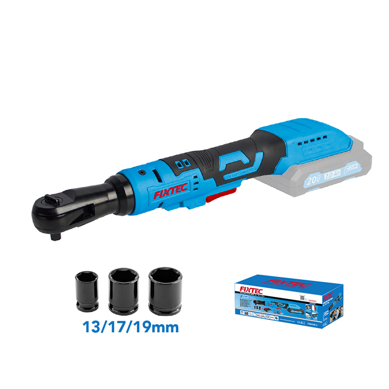 Fixtec Power Wrenches Automotive Repair Ratchet Socket Wrench Hardware Electric Tool Set 20V Cordless Brushless Ratchet Wrench Spanner