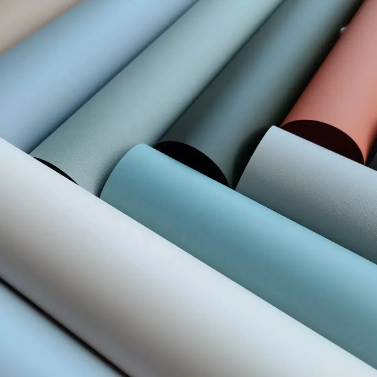 Matt High Gloss Solid Color Decoration PVC Membrane Vinyl Roll PVC Sheet for Vacuum Laminating Kitchen Cabinet Doors