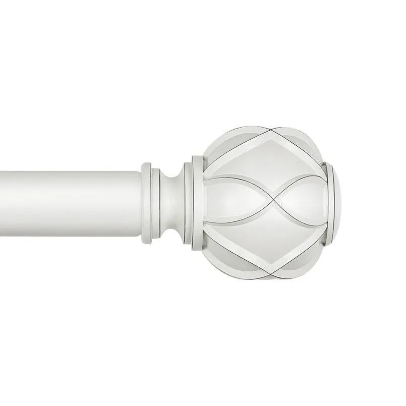 Factory Price Custom Telescoping Metal Adjustable Curtain Rod with Finials for Window Home Decoration Curtain Poles Accessory