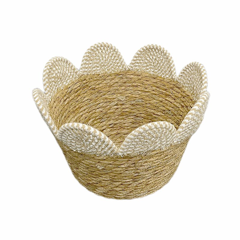 Chic Woven Flower-Shaped Storage Bin Stylish Cotton Rope Organizer Basket for Clothes and Toys