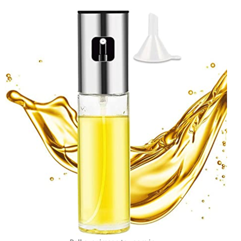 Premium Stainless Steel Olive Oil Sprayer Glass Bottle Oil Dispenser for Kitchen Use