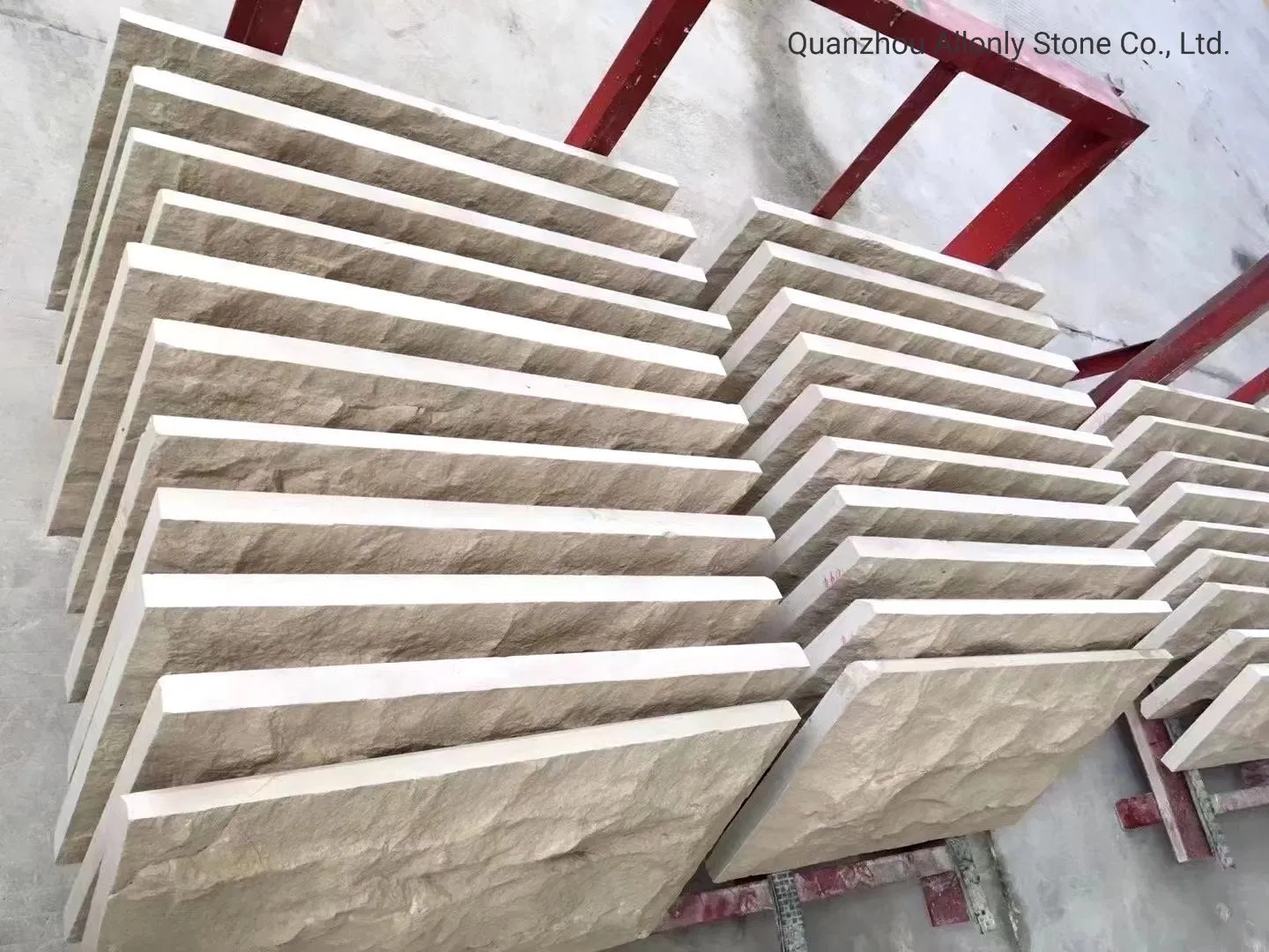 Large Outdoor Wall Decorations Mushroom Cream Limestone Price for Exterior Wall Tile