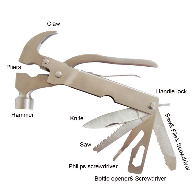 Professional Stainless Steel Multifunction Tool Pliers Camping Survival Multitool Hammer for Camping