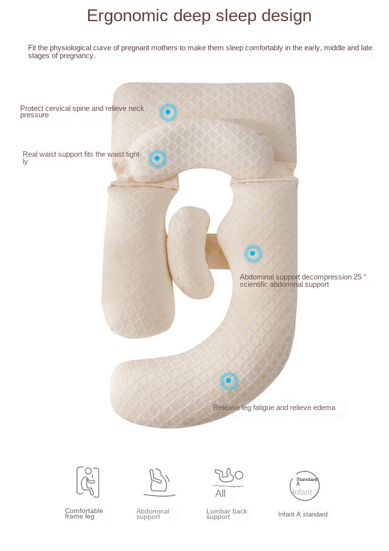 Factory High Quality Summer U Shape 3D Air Cotton Bed Full Body Pregnancy Pillow for Mom Hugging Pillow
